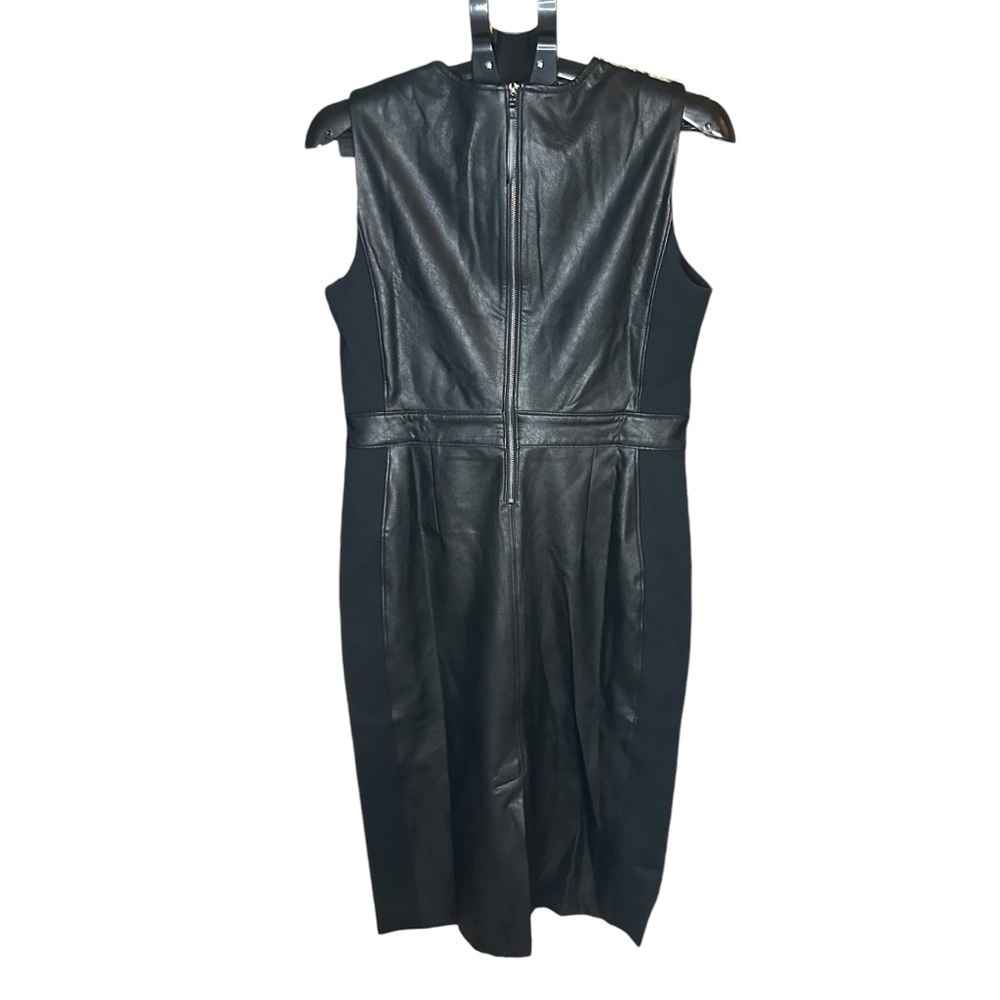 - NEW SPANX Leather-Like Combo Fitted Dress MIDI SIZE LARGE - Picture 7 of 7